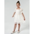 thumbnail image 4 of 2Bunnies Girls' 4T-6yr Vintage Boho Rustic Puff Sleeve Textured Ruffle Dress, 4 of 5