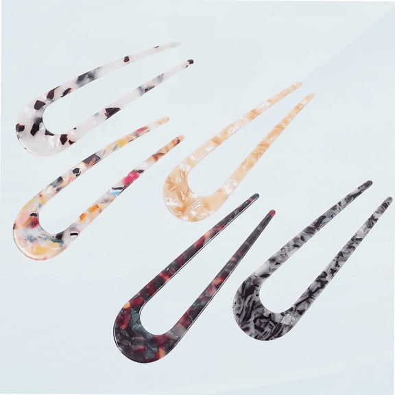 Updo Chignon Pins Decorative Hair Holder 5pcs French Style Hair Pins Hair Stick Fork Pins Shaped Hair Pin for Women Girls Hairstyle Accessories Metal Hair Pin Decorative Hair Holder