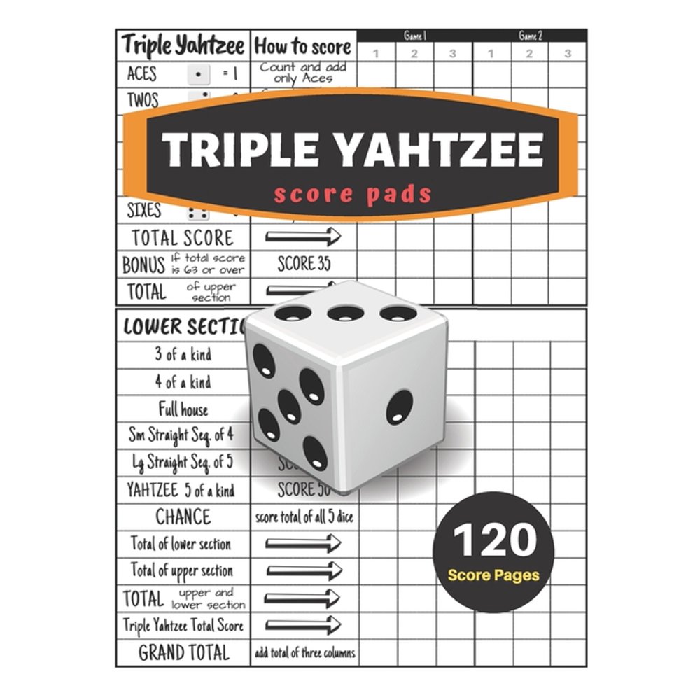 triple yahtzee score pads v5 yahtzee score cards for dice yahtzee