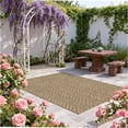 thumbnail image 6 of JERFIT 7x10 Indoor Outdoor Rug, Reversible Flatweave Area Rug for Patio Deck Poolside, Natural Jute Look, Easy Clean Waterproof Polypropylene, 6 of 8