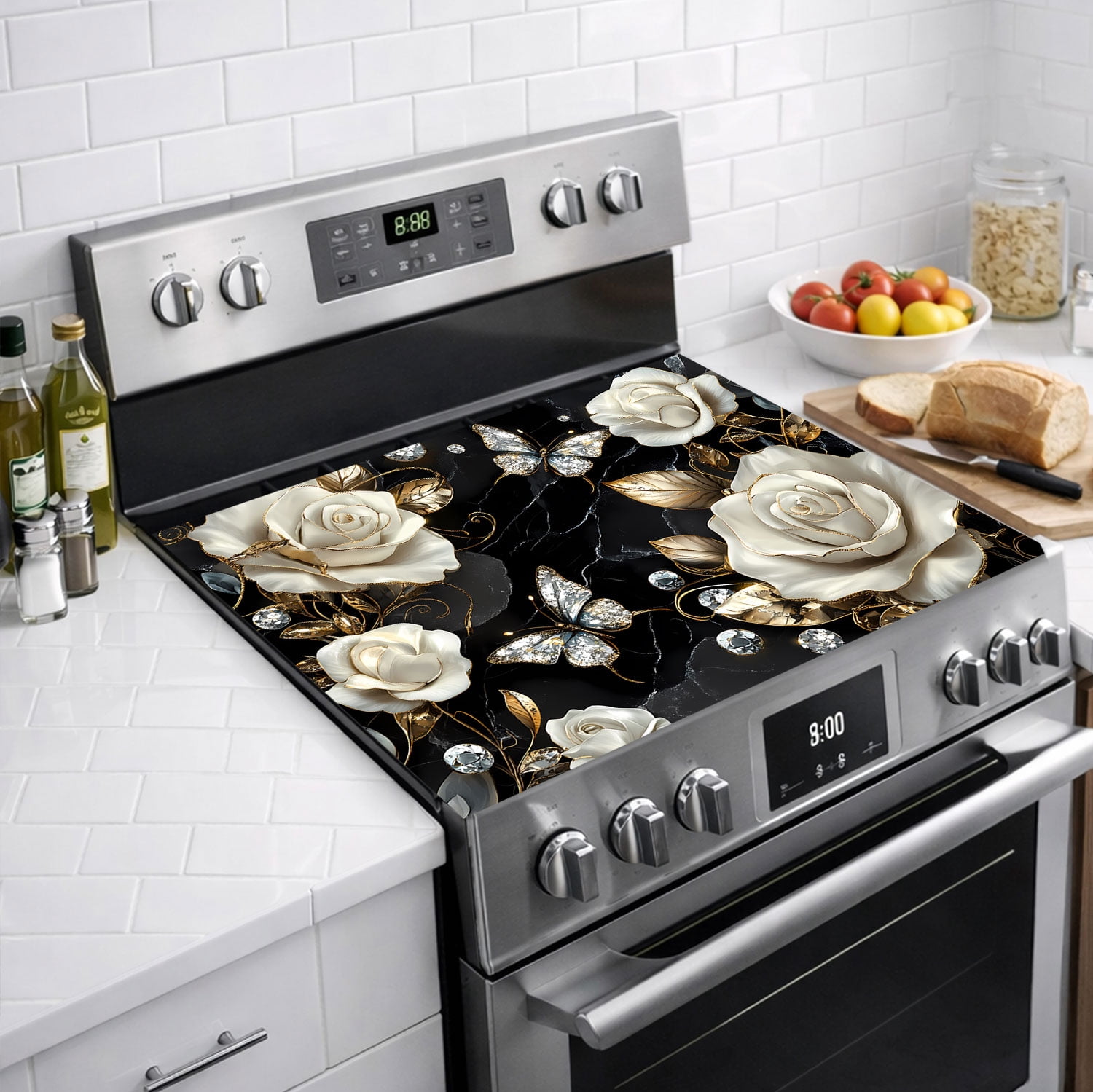 Stove Top Cover Glass Cooktop Heat Resistant Cover,Ceramic Stove Top Covers Mat Prevents Scratching Stoves/Counter/Washer Protector, 28x20 in