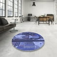 thumbnail image 4 of Ahgly Company Machine Washable Indoor Rectangle Transitional Sky Blue Area Rugs, 2' x 4', 4 of 7
