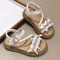 thumbnail image 2 of Toddler Girls Sandals Cute Casual Open Toe Soft Sole Summer Beach Sandals with Rhinestone Bow Decor 3-12 Years, 2 of 8