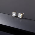 thumbnail image 5 of Gem Stone King 14K Yellow Gold Stud Earrings for Women Men 3.00 Ct Oval 8x6mm White Topaz, 5 of 5