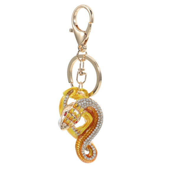 Masteelf  Chinese New Year Keychains Rhinestones Snake Party Favors Yellow