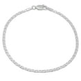 thumbnail image 5 of 1.8mm Solid .925 Sterling Silver Flat Mariner Chain Necklace + Bracelet Set, 16" (Necklace) + 8" (Bracelet), 5 of 7