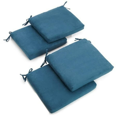 

20 x 19 in. Solid Microsuede Chair Cushions Teal - Set of 4