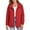 Red, variant on Windbreaker Jacket for Women Detachable Hooded Windproof and Waterproof Jacket with Pockets Solid Color Hooded Zip Up Casual Lightweight Hiking Travel Jackets