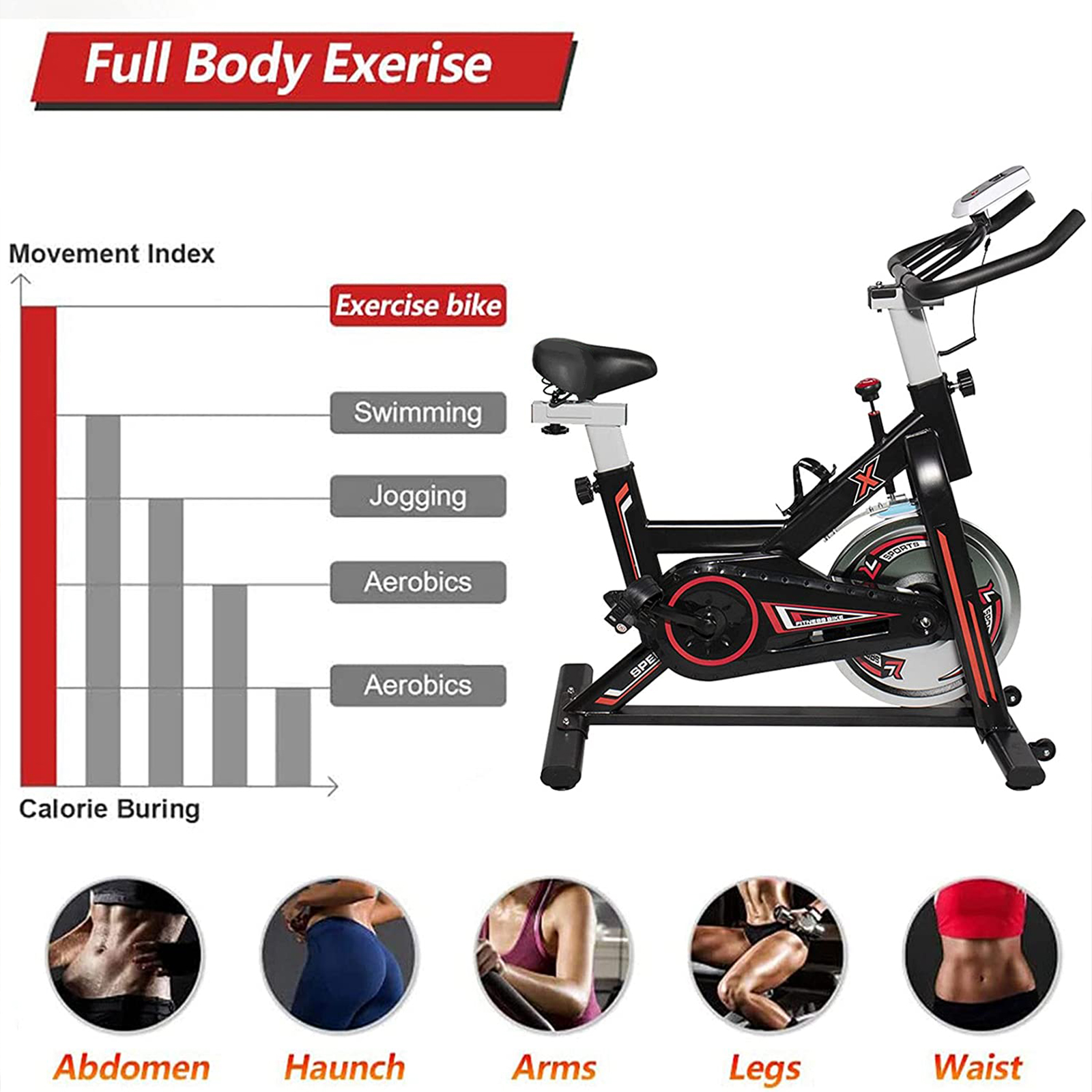 SKONYON Exercise Bike Stationary Indoor Cycling Bike Heavy Duty Flywheel Bicycle for Home Cardio Workout - image 5 of 9