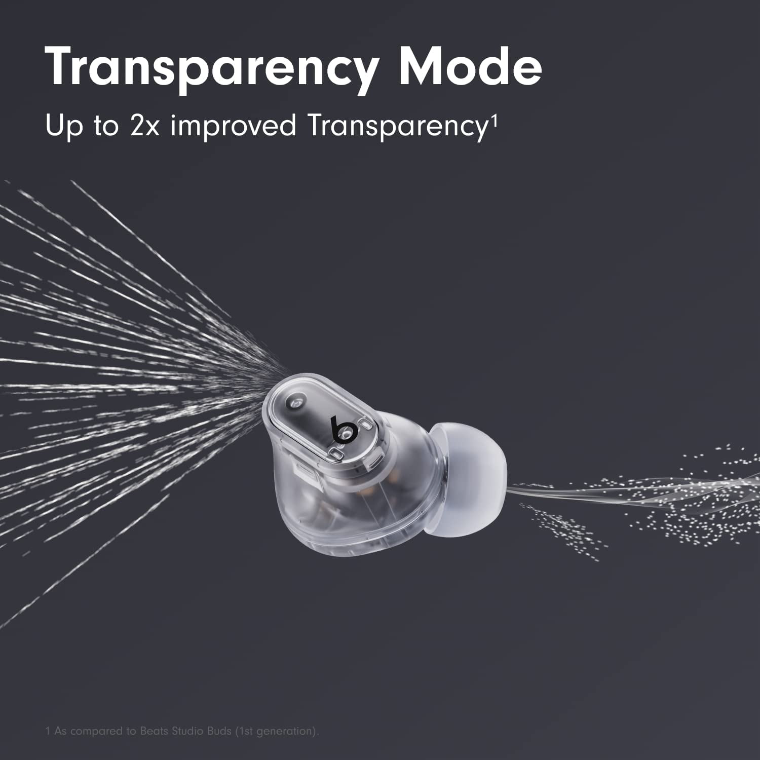Restored Beats Studio Buds +True Wireless Noise Cancelling Ear Buds - Transparent (Refurbished)