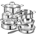 thumbnail image 1 of 3 Ply Stainless Steel 11-Piece Cookware Set with Lids, Pots and Pans Kitchen Set, Non-Toxic, Induction, Oven, Dishwasher Safe, Professional Chef Quality, 1 of 7