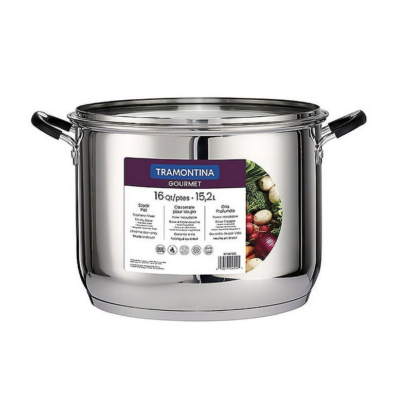 Tramontina Gourmet Prima 16 qt. Stainless Steel Stock Pot with Lid and  Pasta Inserts – Monsecta Depot