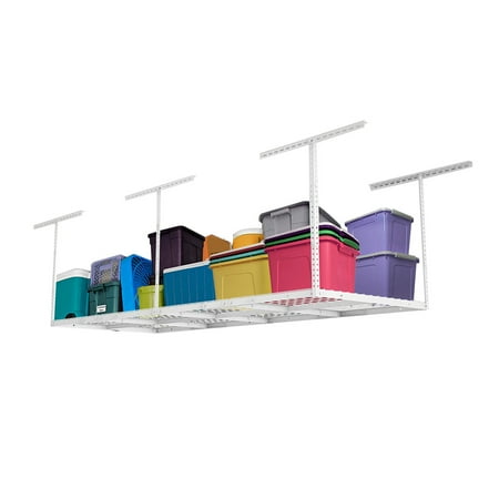Fleximounts 4x8 Overhead Garage Storage Rack Heavy Duty Adjustable Ceiling Storage Rack (22.5''-40" Ceiling Dropdown), 96" Length x 48" Width...