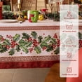 thumbnail image 5 of Christmas Jacquard Rectangle Tablecloth, Winter Holly Table Cloth, Heavy Weight Fabric Table Cover for Xmas Holiday, Dining, Party Decor, DHHolly 60 x 84 Inch, 5 of 6
