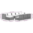 thumbnail image 2 of vidaXL 10 Piece Patio Lounge Set with Cushions Black Poly Rattan, 3102017, 2 of 11