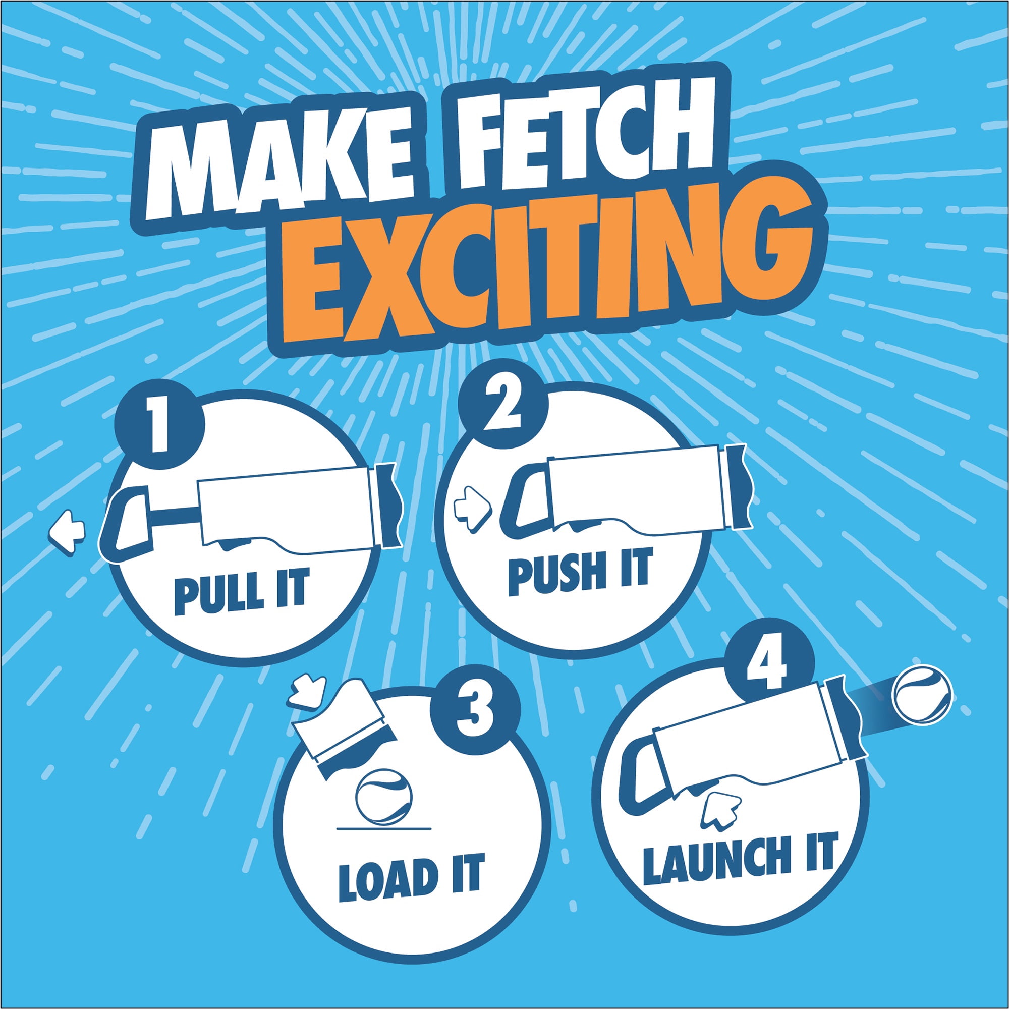 Chuckit! Cannon 16M Dog Ball Launcher Fetch Toy for Dogs, 16" Long Compatible with Small 2" and Medium 2.5" Balls, 4 Medium Balls Included