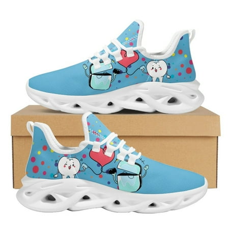 

Cartoon Teeth Prints Cute Women s Casual All-Match Flat Shoes Summer Breathable Sports Shoes Fashion Nursing Shoes