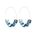 thumbnail image 1 of Aretes colgantes en forma de U Sonducket estampado de leopardo acrílico elegantes para niñas Azul 20Conjunto, 1 of 6