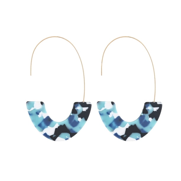 Qarigey 1 par de aretes en forma de U con estampado de leopardo geométricos universales colgantes de acrílico elegantes favores de fiesta para niñas Type3 NO3 Qarigey AP010170-02