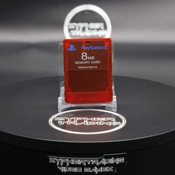 Restored 8MB Memory Card Translucent Red OEM SCPH-10020 Sony PlayStation 2 PS2 (Refurbished)