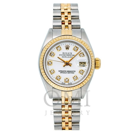 Rolex Lady-Datejust 6917 26mm White Diamond Dial With Two Tone Bracelet, Rolex, Adult, Male