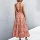 thumbnail image 4 of Vestido de mujer con cuello halter cruzado, vestido de verano para mujer, vestido largo de verano sin espalda para mujer, vestido de verano con cuello halter cruzado, calidad en la que puede confiar, 4 of 6