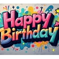 thumbnail image 5 of LUUFILx Happy Birthday Backdrop Party Supplies Colorful Background Banner Ideal for Birthday Decoration Photography Props Celebration Event Decor, 5 of 7