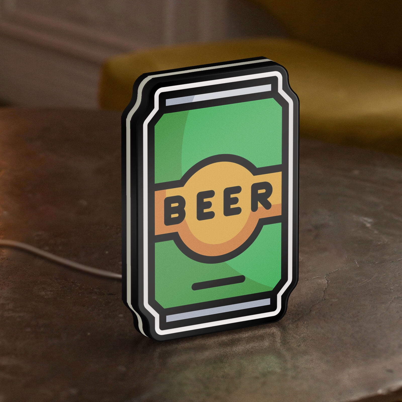 Beer Can 3D Novelty Light Box, Pub-Style Beverage Lamp Decor with Drink Design, Ideal for Alcohol Lovers and Home Bar Owners (Width 12 inch, 30cm)