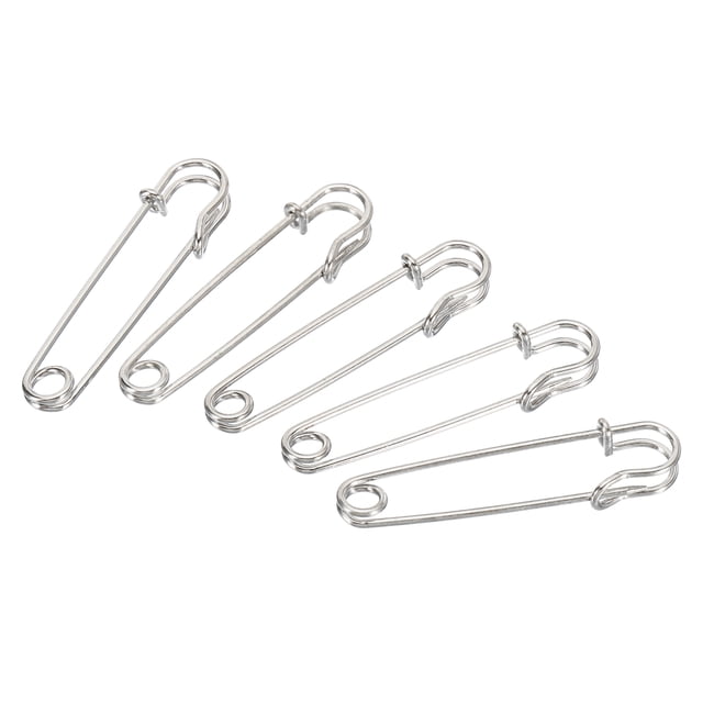 Uxcell Safety Pins 1.5 Inch Large Metal Sewing Pins Silver Tone 50Pcs