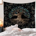 thumbnail image 3 of Tapiz de pared con diseño de árbol de la vida, microtela, 150 x 150 cm, 3 of 3