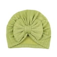 thumbnail image 2 of YHAJDS Infant Beanie Bow Hat Solid Color Newborn Baby Cap Ribbed Knit Summer, 2 of 3