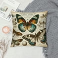 thumbnail image 2 of Orinice  Dragonfly Throw Pillow Cushion Cover, Retro Style Butterflies with Flower Petals and Grunge Effects Art, Decorative Square Accent Pillow Case, Brown Caramel White, 2 of 5