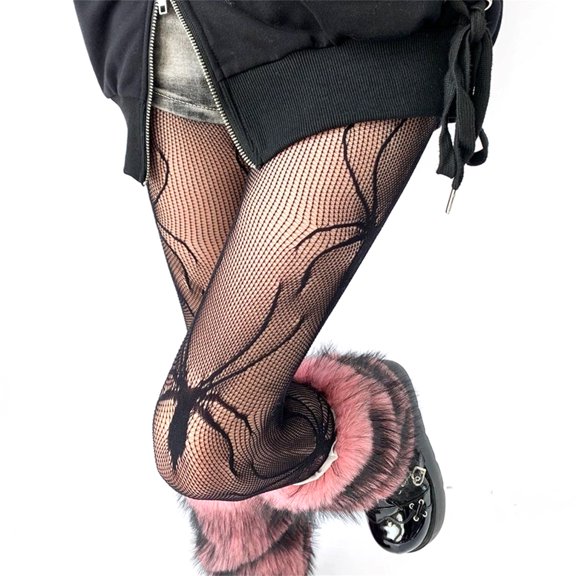 Women Mesh Tights Spiderweb Pattern Fishnets Stockings Subcultures Hollowout Sheer Pantyhose Leggings Hosiery