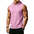 thumbnail image 2 of LWavelet Hooded Tank Tops for Men Loose Fit Breathable Sleeveless Shirts Casual Athletic Running Tops with Hat, 2 of 7
