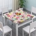 thumbnail image 3 of Pioneer Flower Floral Print Pattern Square Fitted Tablecloth with Elastic Edge,Square Table Cover,Washable Elastic Table Cover for Home Kitchen Party Decor 34"x34", 3 of 6