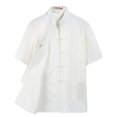 thumbnail image 1 of CottonTangSuitTopMenSummerKungFuTaiChiUniformShirtBlouseShortSleeveTraditionalChineseClothes, 1 of 2