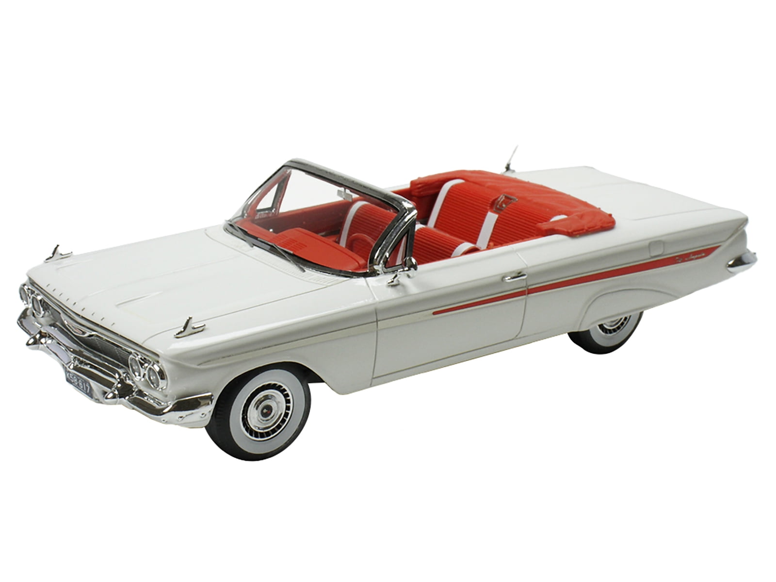 1961 Chevrolet Impala Convertible White with Red Interior Limited