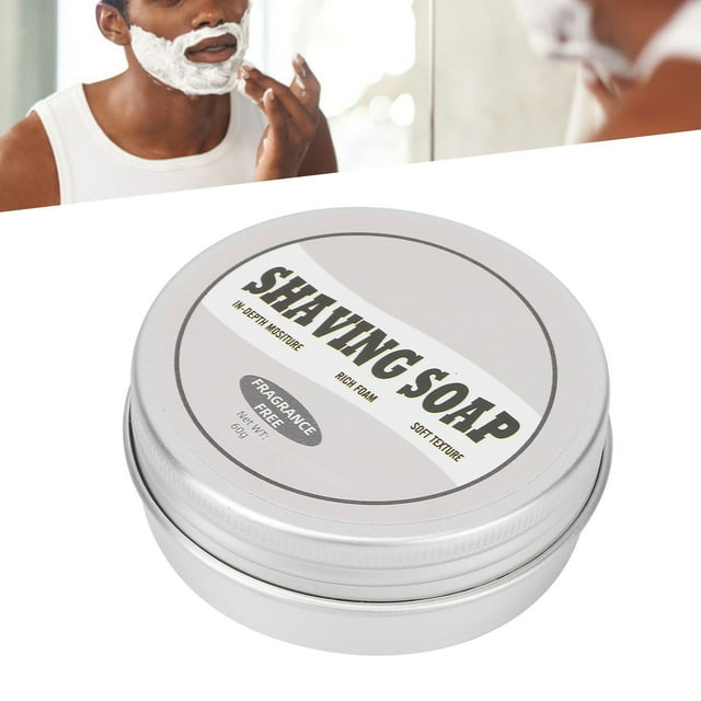 Savon à Raser, Texture Délicate Savon à Raser Mousse Riche pour Homme pour Usage Quotidien Sandale, Inodore, Menthe