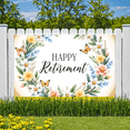 thumbnail image 6 of Floral Design Retirement Celebration Banner Decorative Flower Pattern Happy Retirement for Retirement Party Office Celebration Indoor Decoration, 6 of 8