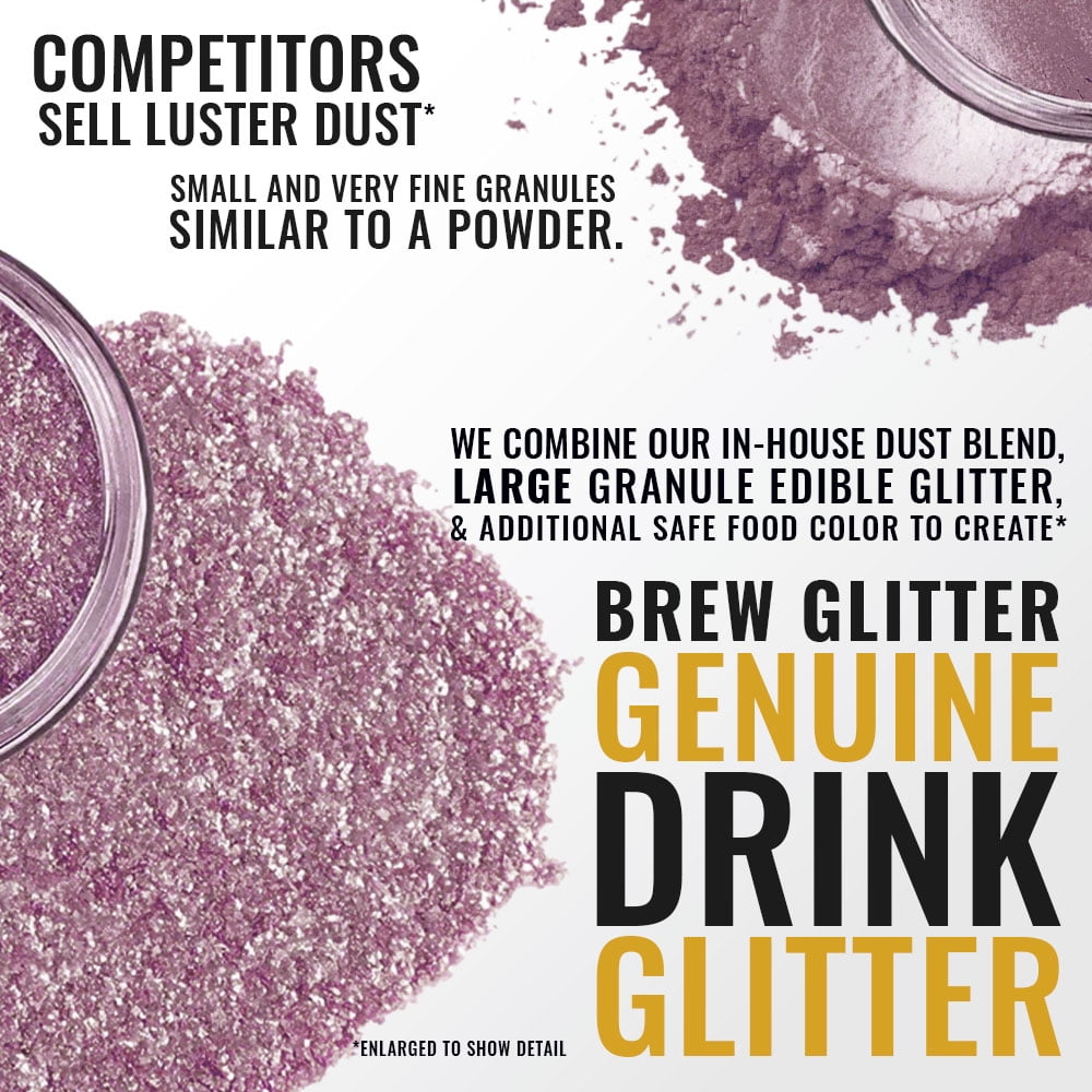 Brew Glitter - Fuchsia Edible Drink Glitter - Bold Sparkle, Beverage-Safe, 25g Spray Pump