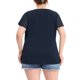 thumbnail image 3 of Blusa de mujer de talla grande Agnes Orinda con mangas de murciélago, escote en V y capas de volantes 1X azul marino, 3 of 5