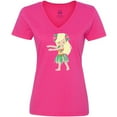 thumbnail image 3 of Inktastic Blonde Hula Girl Women's V-Neck T-Shirt, 3 of 5