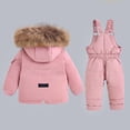 thumbnail image 3 of XIMIN Boy Two Piece Outfits Snow Ski Bibs Pant and Down Jacket Toddler Girl Snowsuit Winter Warm Clothes Snow Bib Kid Coat Winter Jumpsuit, 3 of 3