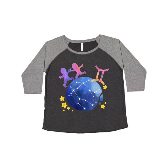 Inktastic Gemini Constellation Zodiac Sign Illustration Women's Plus Size T-Shirt