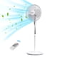 thumbnail image 1 of Shinic Ventilador de pedestal oscilante de 16 pulgadas con control remoto, funcionamiento silencioso de 3 velocidades, altura e inclinación ajustables, temporizador de apagado automático de 7,5 horas,, 1 of 5