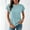 Blue, variant on Homenesgenics Tops for Women Plus Size Solid Color Crew Neck Pocket Sweatshirt Short Sleeve Top / Shirt Gray S