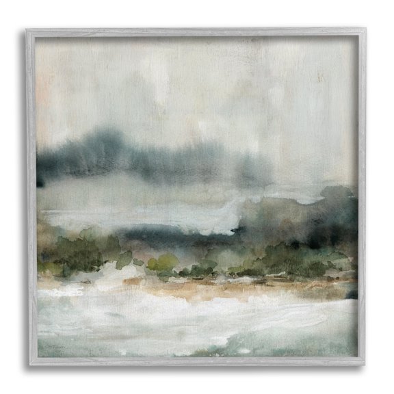 Stupell Industries Mysterious Abstract Nature Murky Fog Watercolor Scene Painting Gray Framed Art Print Wall Art, Design by Carol Robinson