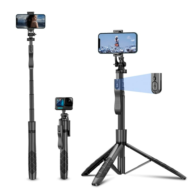 Trípode Selfie Stick Irianu, soporte para teléfono giratorio 360°