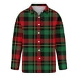 thumbnail image 5 of Under 10 dollars! Women's Casual Contrast Color Autumn And Winter Retro Plaid Print Shirt Plaid Blouses For Women, 5 of 8