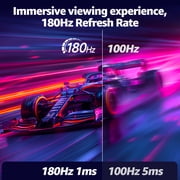 Gawfolk Curved Gaming Monitor 32 inch 2K 180Hz Frameless Computer Display , PC Monitor QHD(2560*1080p), DP, HDMI Port (Black)